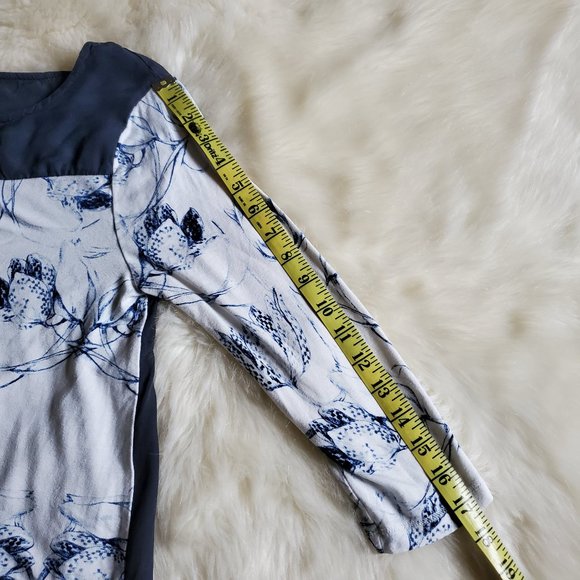 Anthro Leifsdottir Floral Print Silk Back Blouse S - Picture 16 of 16